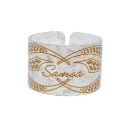 Turtle Shell Engraved Samoa Bracelets - White
